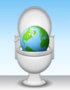 Earth Down The Toilet Royalty Free Stock Photo