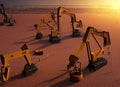 Earth Drillers, Except Oil and Gas Fictional Work Enviroment Scene. Royalty Free Stock Photo