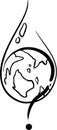 earth, drop, question, hand draw vector illustration art Royalty Free Stock Photo