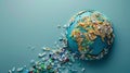 Earth drown into plastic waste. Concept for environment and pollution problems Royalty Free Stock Photo