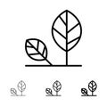 Earth, Eco, Environment, Leaf, Nature Bold and thin black line icon set Royalty Free Stock Photo