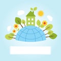 Earth with eco house Royalty Free Stock Photo