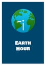 Earth Hour Ecological Poster. Vector Illustration