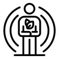 Earth ecologist icon, outline style