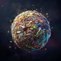 Earth engulfed in layers of trash, showcasing the urgency of waste management