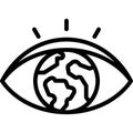 Earth eye icon, Earth Day related vector Royalty Free Stock Photo