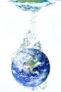 Earth falling in water