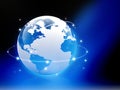 Earth & fiber optics Royalty Free Stock Photo