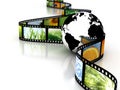 Earth with film Royalty Free Stock Photo