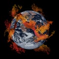 Earth on fire. Royalty Free Stock Photo