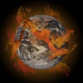 Earth on fire. Royalty Free Stock Photo