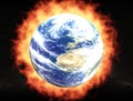 Earth with fire aureole