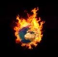 Earth on fire Royalty Free Stock Photo