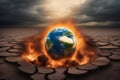 Earth on Fire: Climate Change and the Burning Planet Royalty Free Stock Photo