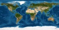 Earth flat view from space. Detailed World physical map on global satellite photo