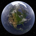 Earth focused on North America viewed from space Royalty Free Stock Photo