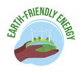 Earth-friendly energy 2D vector isolated illustration