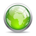 Earth glass web button Royalty Free Stock Photo