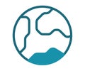 Earth global world single isolated icon with solid line style Royalty Free Stock Photo