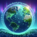 Earth globalization internet connections telecommunications forest ecology environment