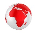 Earth Globe Africa View Isolated Royalty Free Stock Photo