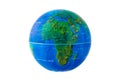 Earth globe with africa view isolated on a white background. Royalty Free Stock Photo