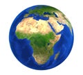 Earth Globe Africa View Isolated Royalty Free Stock Photo