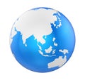 Earth Globe Asia View Isolated