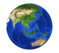 Earth Globe Asia View Isolated
