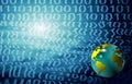 Earth globe and binary code Royalty Free Stock Photo