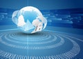 Earth globe and binary code Royalty Free Stock Photo