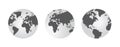 Earth globe with black and white color vector illustration set. world globe. World map in globe shape. Royalty Free Stock Photo