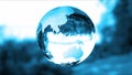 Earth globe blue glass,nature refract,loop, stock footage