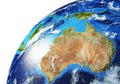 Earth globe close-up of Oceania