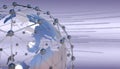 Earth globe with connection network. Printed circuit and binary code. Royalty Free Stock Photo