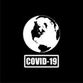 Earth globe coronavirus 2019-nCov icon isolated on dark background Royalty Free Stock Photo