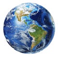 Earth globe 3d illustration. North America and South America view