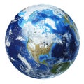 Earth globe 3d illustration. North America view