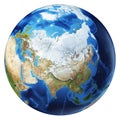 Earth globe 3d illustration. North Asia view Royalty Free Stock Photo