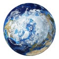 Earth globe 3d illustration. North Pole view Royalty Free Stock Photo