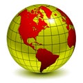 Earth globe 3D, realistic icon