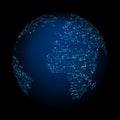 Earth globe. Digital technology computing communication concept pattern background Royalty Free Stock Photo