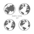 Earth Globe Emblem. Planet Earth Icon Set. Vector illustration. EPS 10. Royalty Free Stock Photo