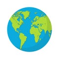 Earth globe flat design. Planet Earth icon. Vector illustration for web and mobile, banner, infographics Royalty Free Stock Photo