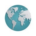 Earth globe flat design. Planet Earth icon. Vector illustration for web and mobile, banner, infographics Royalty Free Stock Photo