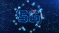 Earth Globe 5G Network Iot Internet Of Things Future Benefits Loop Animation.