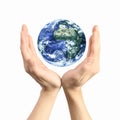 Earth globe in hands Royalty Free Stock Photo