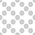 Earth Globe Hemisphere vector thin line round minimal seamless pattern