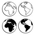 Earth globe icon set Royalty Free Stock Photo