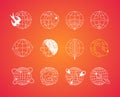 Earth globe icon. Stroke line icons set. Simple symbols for app development and website design. Vector outline Royalty Free Stock Photo